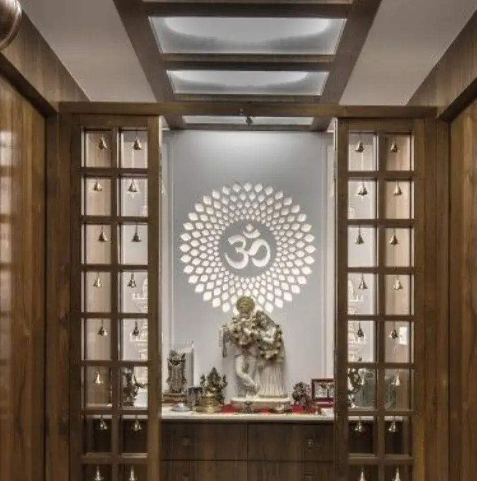 Backlit Corian art mandir