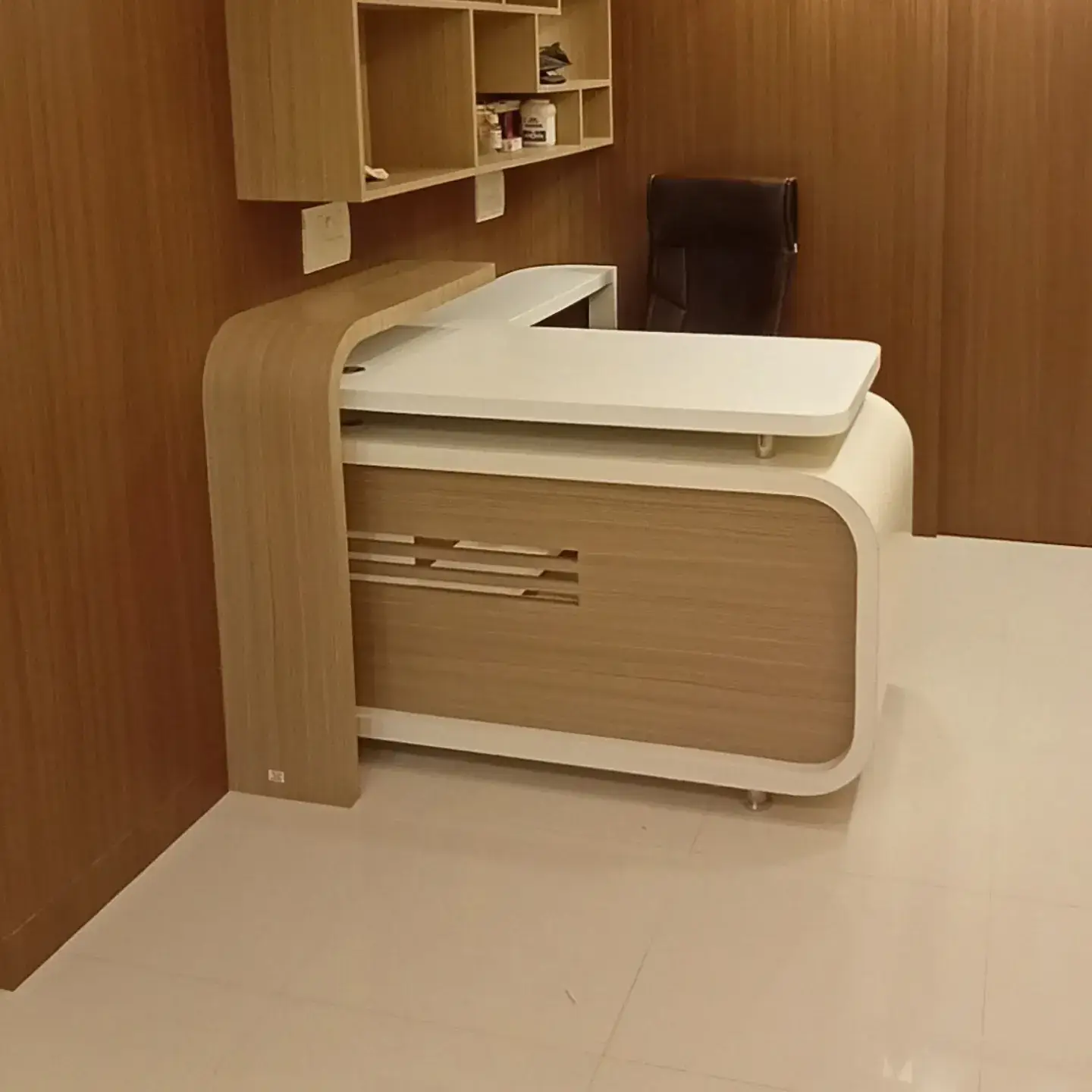 Curved Corian reception desk